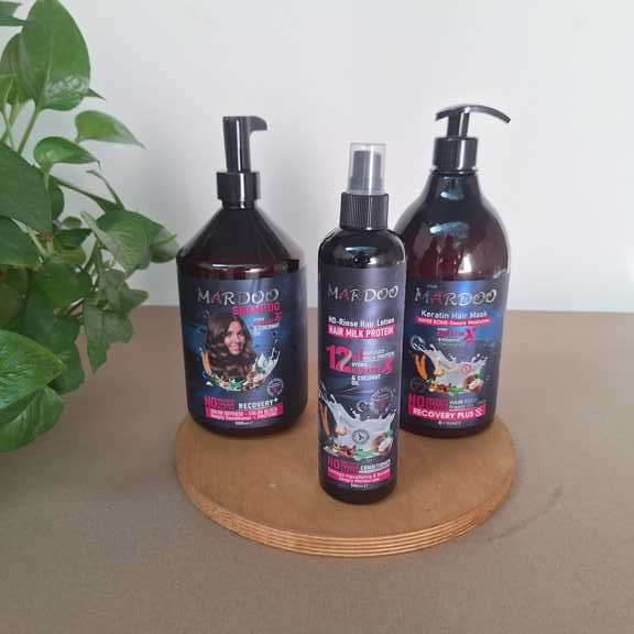 شامپو و ماسک شیر کراتین ماردو،1000 میل +اسپری شیر کراتین 300 میل،پک اقتصادی